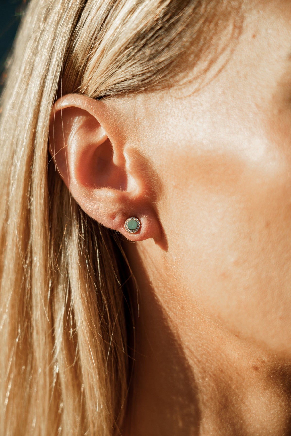 CHIC NOEL HIGH SHINE STUD EARRINGS GOLD Bevilles Jewellers 