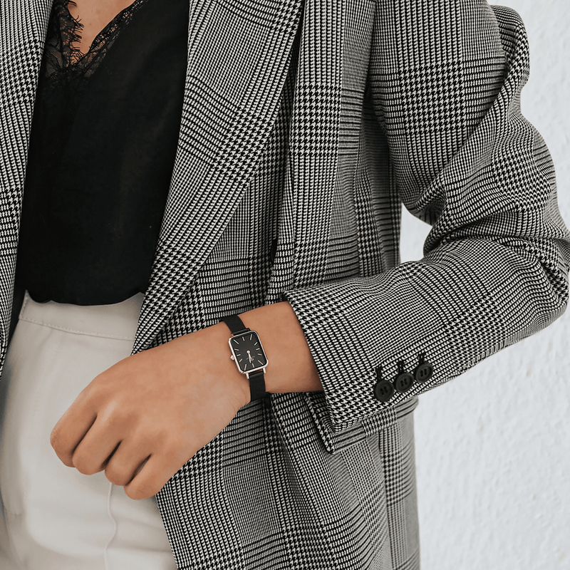 Daniel Wellington Quadro 20X26 Pressed Ashfield Rose Gold & Black Watch Watches Daniel Wellington 
