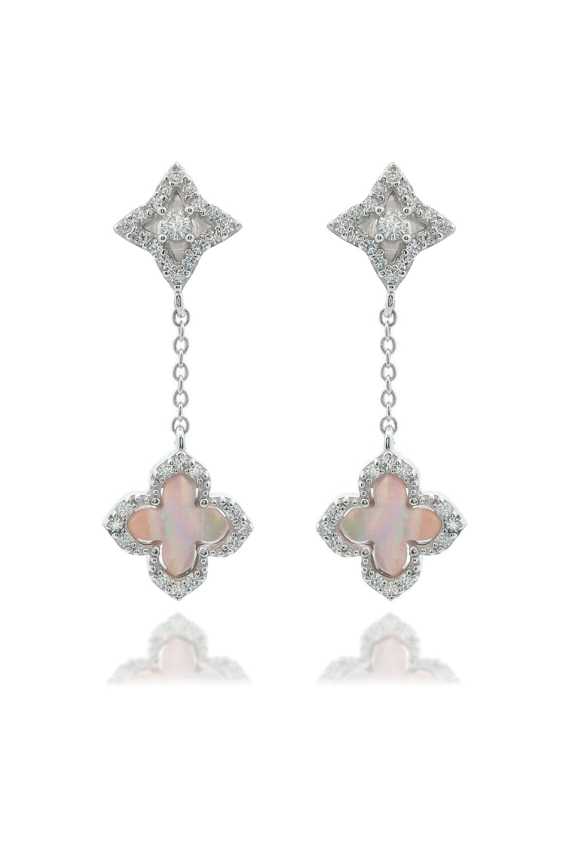 SYDNEY SOIRÉE FAIRWATER MOTHER OF PEARL DROP EARRINGS SILVER Bevilles Jewellers 