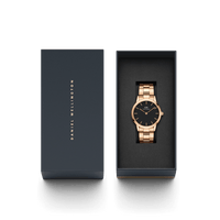 Daniel Wellington Iconic Link 36 Rose Gold & Black Watch Watches Daniel Wellington 