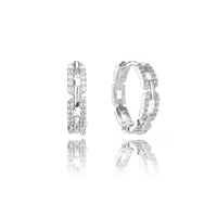 GODDESS LINK HOOP EARRINGS SILVER Bevilles Jewellers 