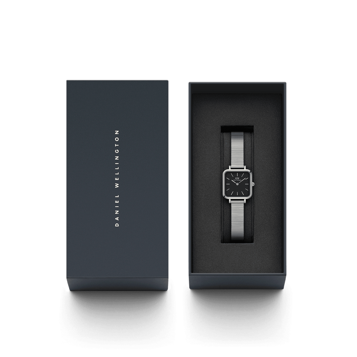 Daniel Wellington Quadro Studio 22x22 Silver & Black Watch Watches Daniel Wellington 