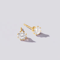 9ct Yellow Gold Silver Infused Cubic Zirconia Earrings 5mm Earrings Bevilles 