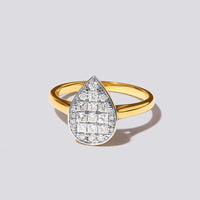 Pear Ring with 1/2ct of Diamonds in 9ct Yellow Gold Bevilles Jewellers 