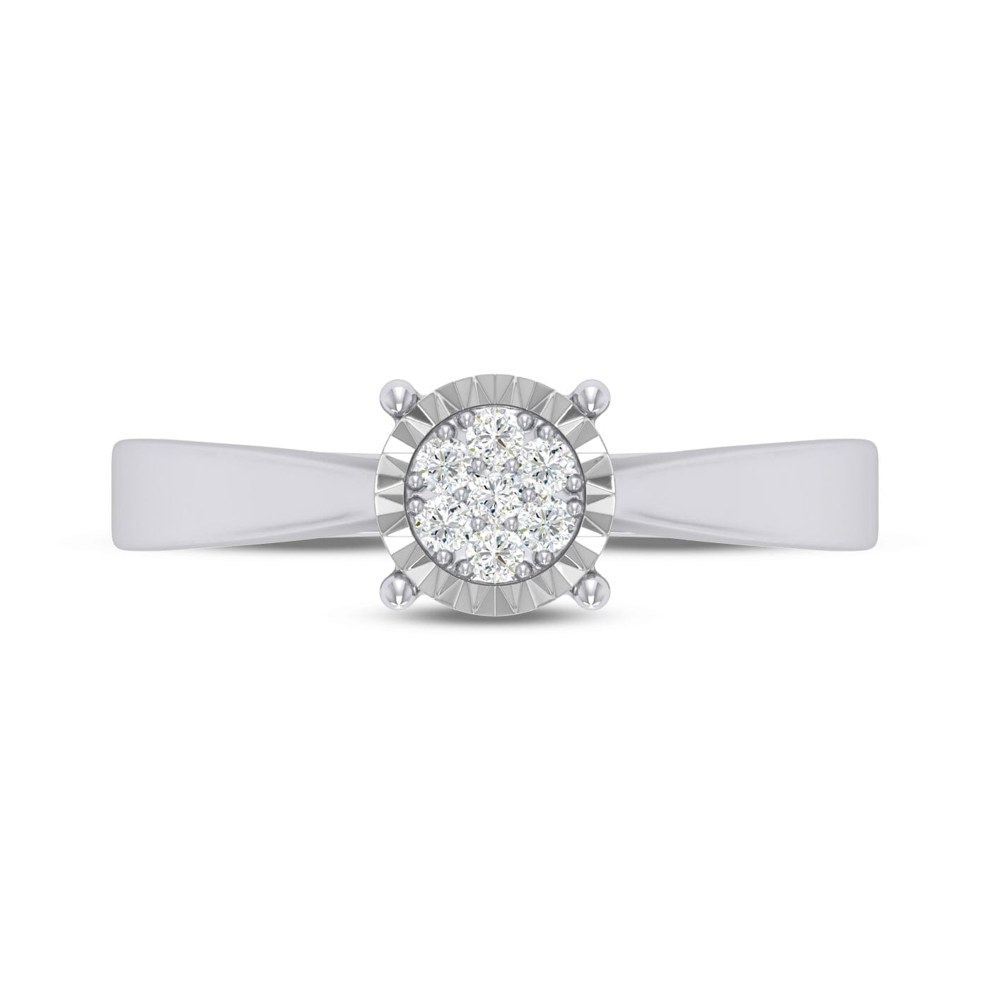 Brilliant Illusion Miracle Ring with 0.10ct of Diamonds in 9ct White Gold Rings Bevilles 