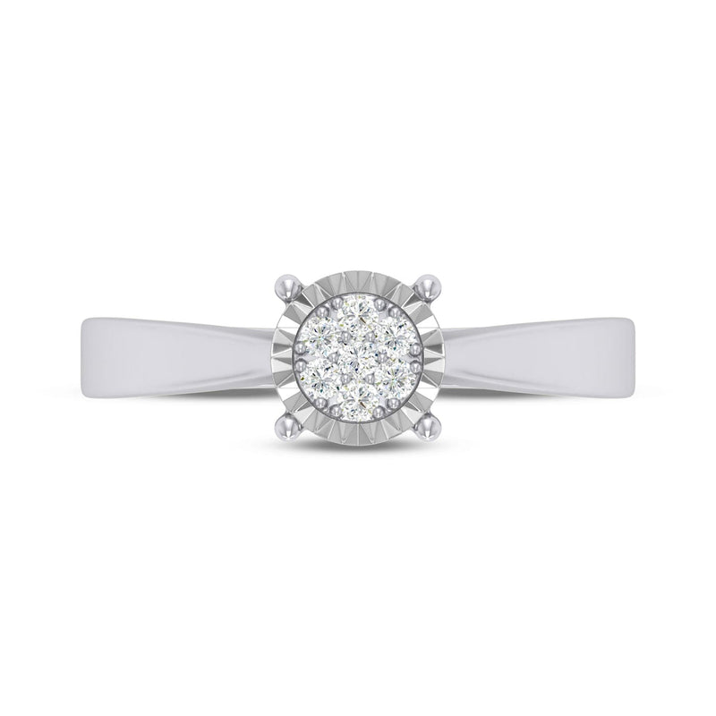 Brilliant Illusion Miracle Ring with 0.10ct of Diamonds in 9ct White Gold Rings Bevilles 