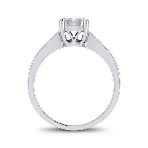 Brilliant Illusion Miracle Ring with 0.10ct of Diamonds in 9ct White Gold Rings Bevilles 