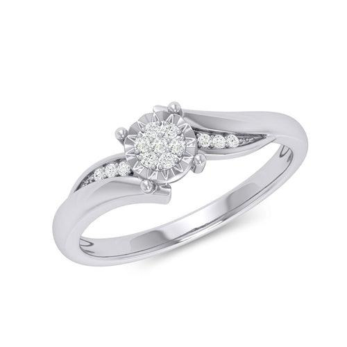 Brilliant Illusion Diamond Set Ring in 9ct White Gold Rings Bevilles 