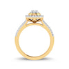 Facets of Love Pear Halo Ring with 1/2ct of Diamonds in 18ct Yellow Gold Rings Bevilles 