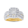 Facets of Love Square Mirage Ring with 1.50ct of Diamonds in 18ct Yellow Gold Rings Bevilles 
