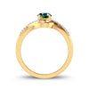 9ct Yellow Gold Created Emerald and Diamond Ring Rings Bevilles 