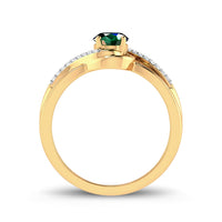 9ct Yellow Gold Created Emerald and Diamond Ring Rings Bevilles 