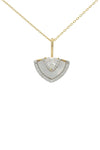 CHIC NOEL MOTHER OF PEARL FAN PENDANT GOLD Bevilles Jewellers 