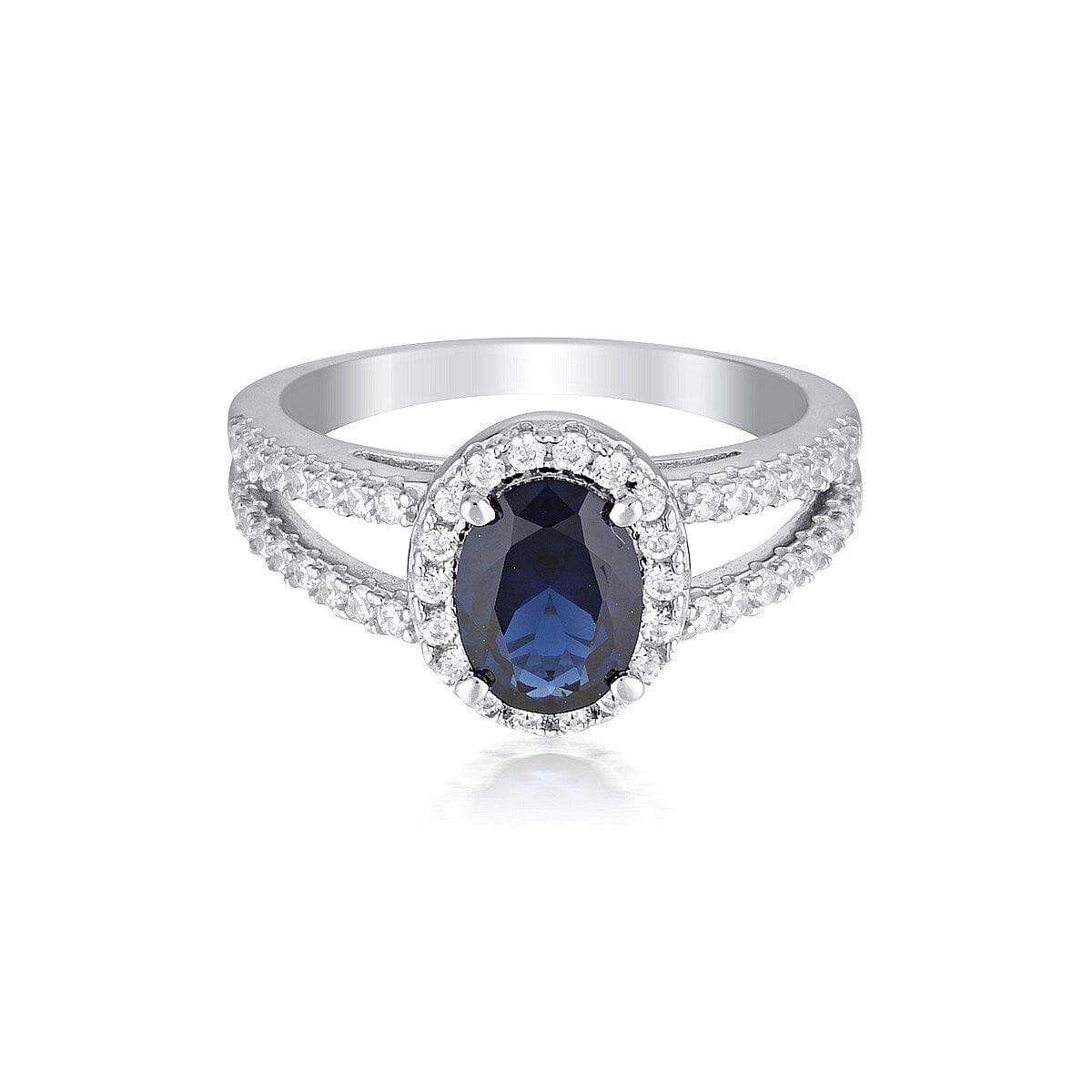 GEORGINI AURORA GLORY RING SILVER/ SAPPHIRE Bevilles Jewellers 