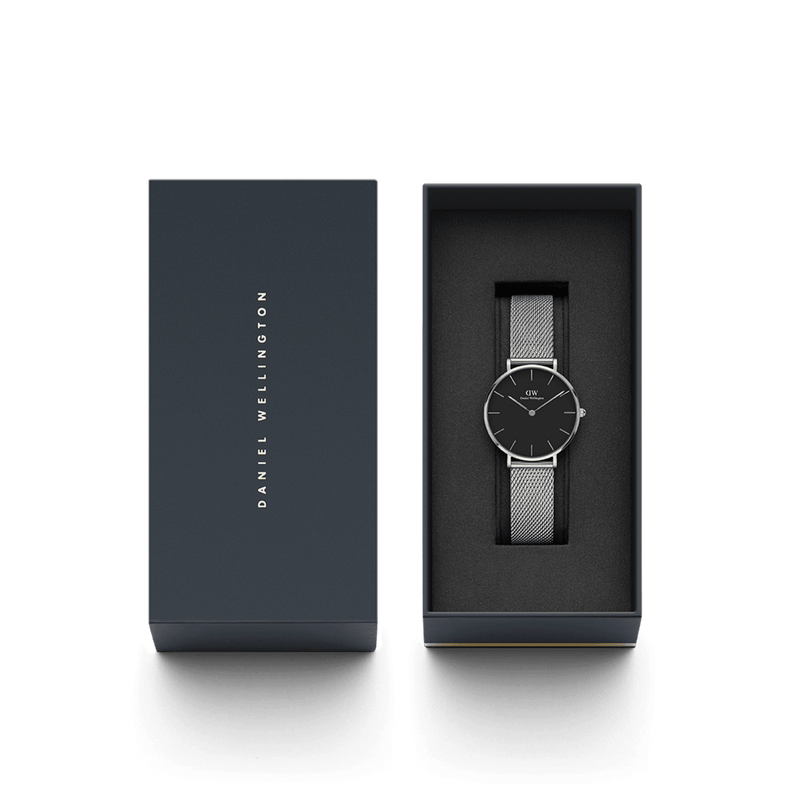 Daniel Wellington Petite 32 Silver & Black Watch Watches Daniel Wellington 