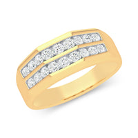 Men's Ring with 0.75ct of Diamonds in 9ct Yellow Gold Rings Bevilles 