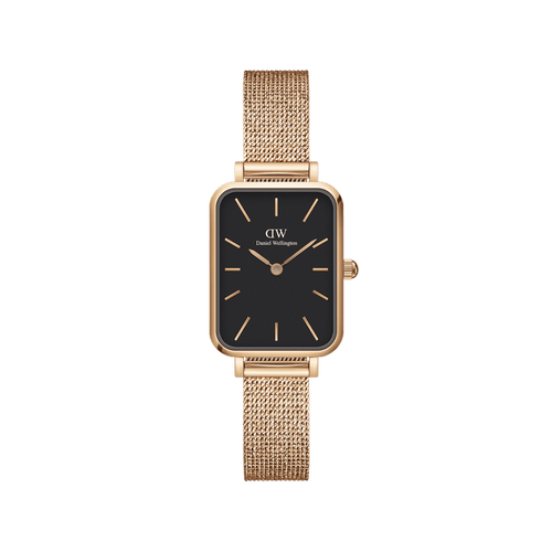 Daniel Wellington Quadro 20X26 Pressed Melrose Rose Gold & Black Watch Watches Daniel Wellington 