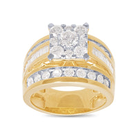 Brilliant Baguette Ring with 2.00ct of Diamonds in 9ct Yellow Gold Rings Bevilles 