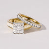 Square Look Ring With 1.75ct of Diamonds in 9ct Yellow Gold Rings Bevilles 