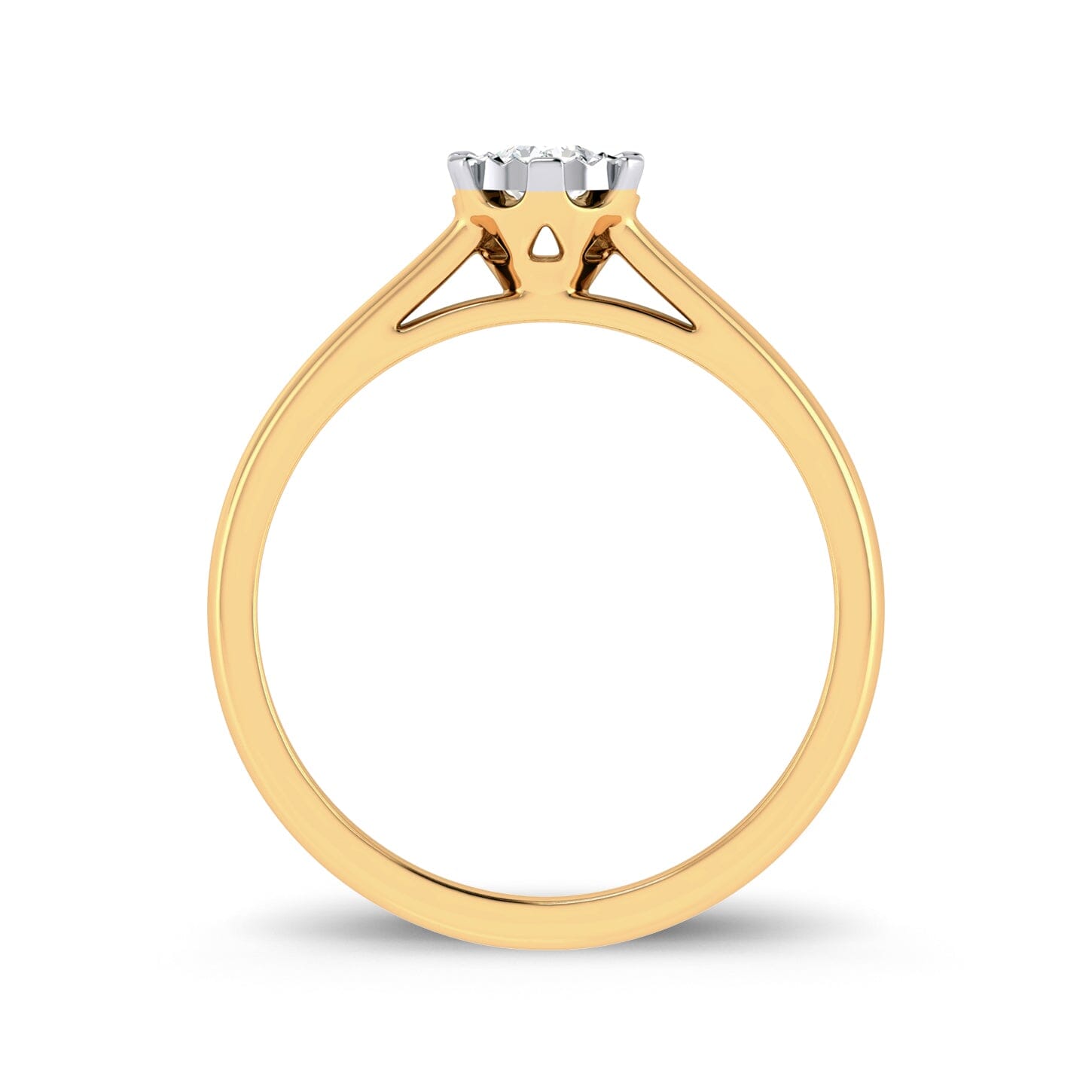 Brilliant Illusion Solitaire Miracle Ring with 0.10ct Diamonds in 9ct Yellow Gold Rings Bevilles 
