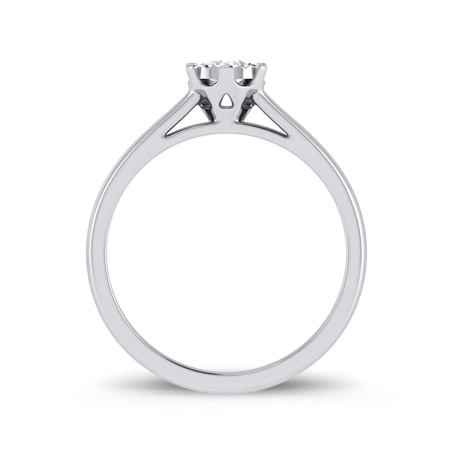 Brilliant Illusion Solitaire Miracle Ring with 0.10ct Diamonds in 9ct White Gold Rings Bevilles 