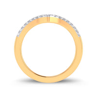Stackable V shaped Ring with Diamonds in 9ct Yellow Gold Rings Bevilles 