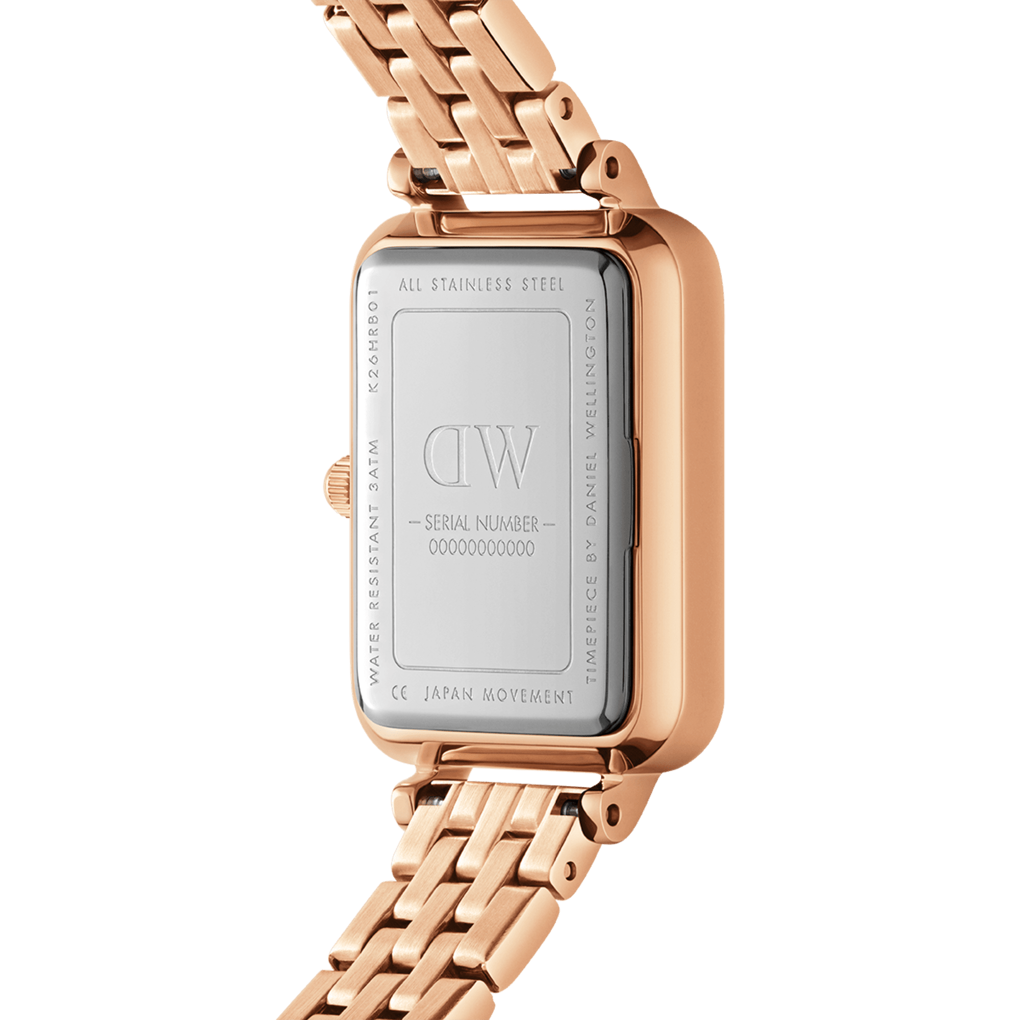 Daniel Wellington Quadro Lumine 20x26 5-Link Rose Gold & Mother of Pearl Pink Watch Watches Daniel Wellington 