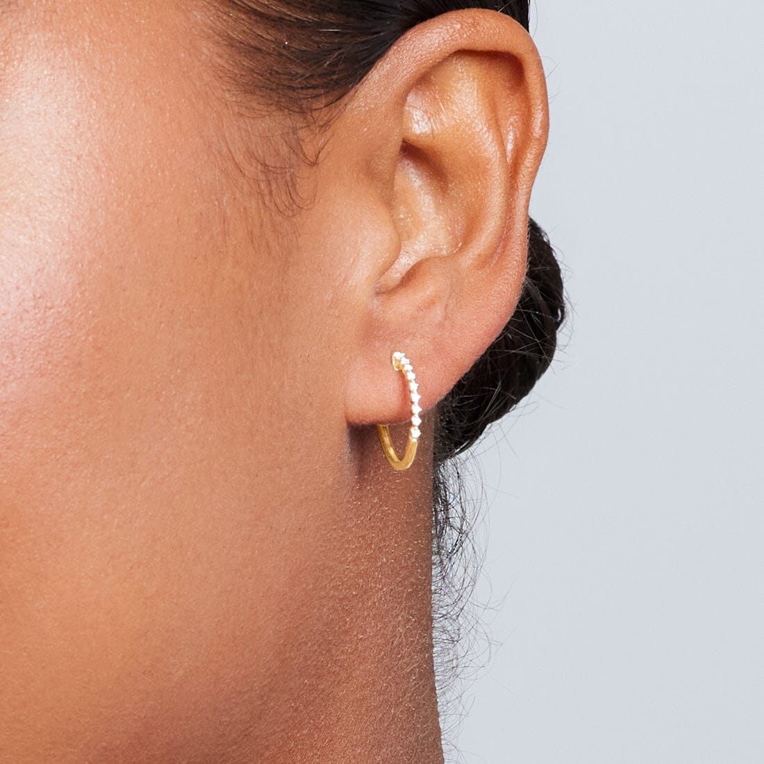 Hoop Earrings with 0.05ct of Diamonds in 9ct Yellow Gold Earrings Bevilles 