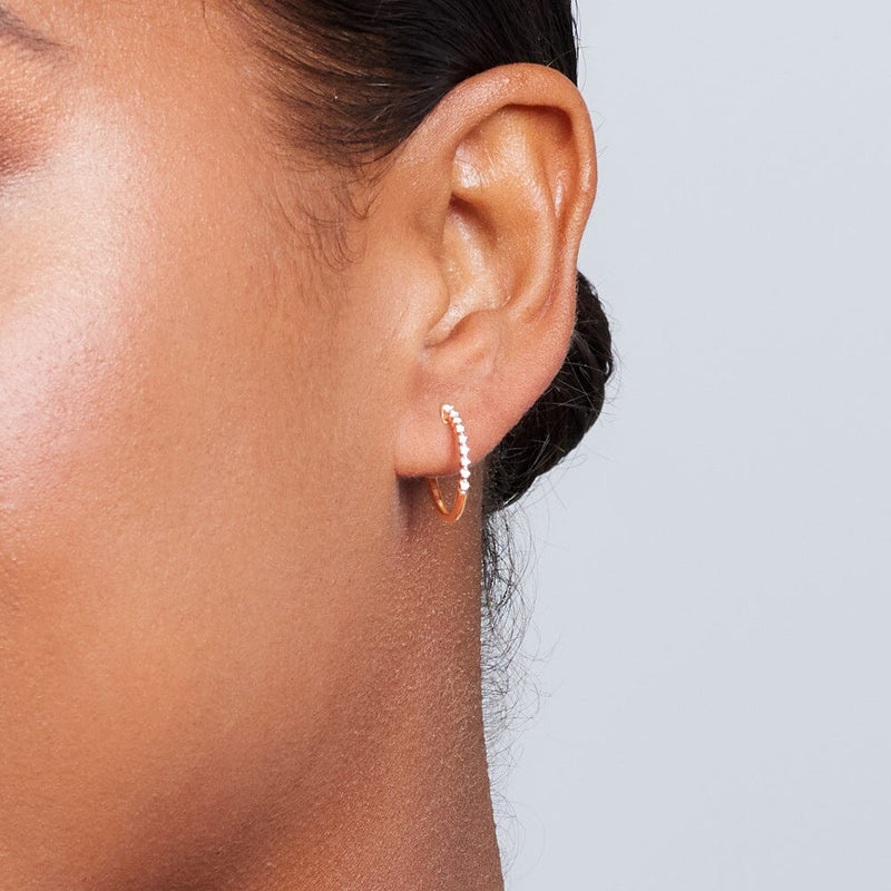 Hoop Earrings with 0.05ct of Diamonds in 9ct Rose Gold Earrings Bevilles 