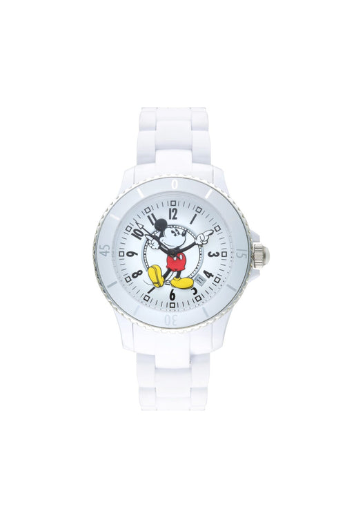 Disney Mickey Sports 40mm White Dial White Stainless Steel Watch Watches Disney 