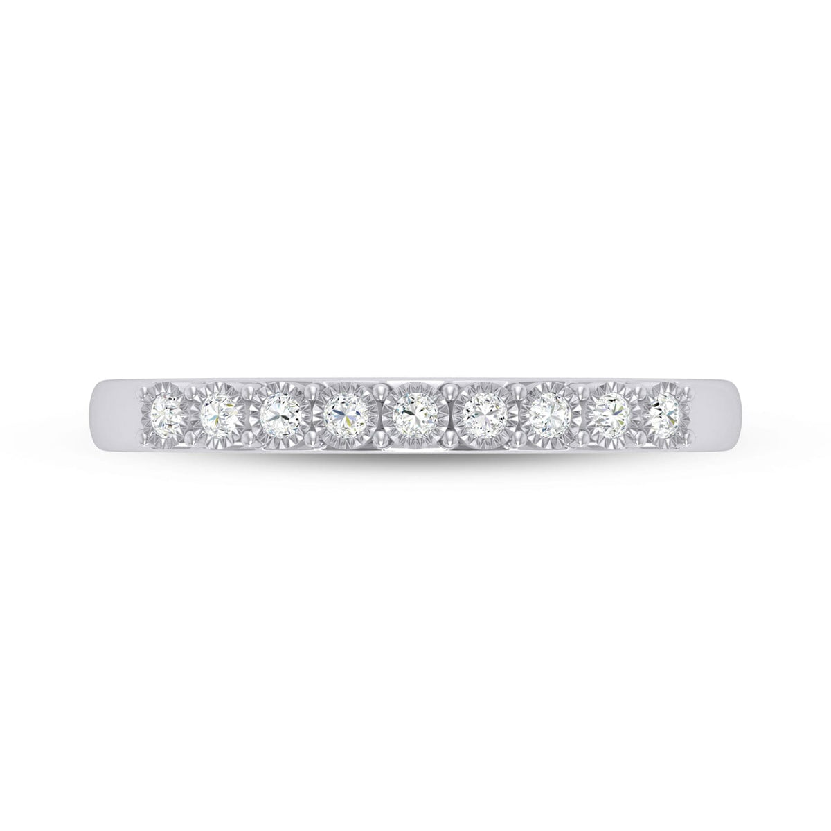 9ct White Gold 0.12ct Diamond Eternity Ring Rings Bevilles 