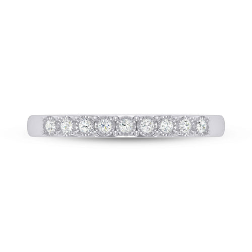 9ct White Gold 0.12ct Diamond Eternity Ring Rings Bevilles 