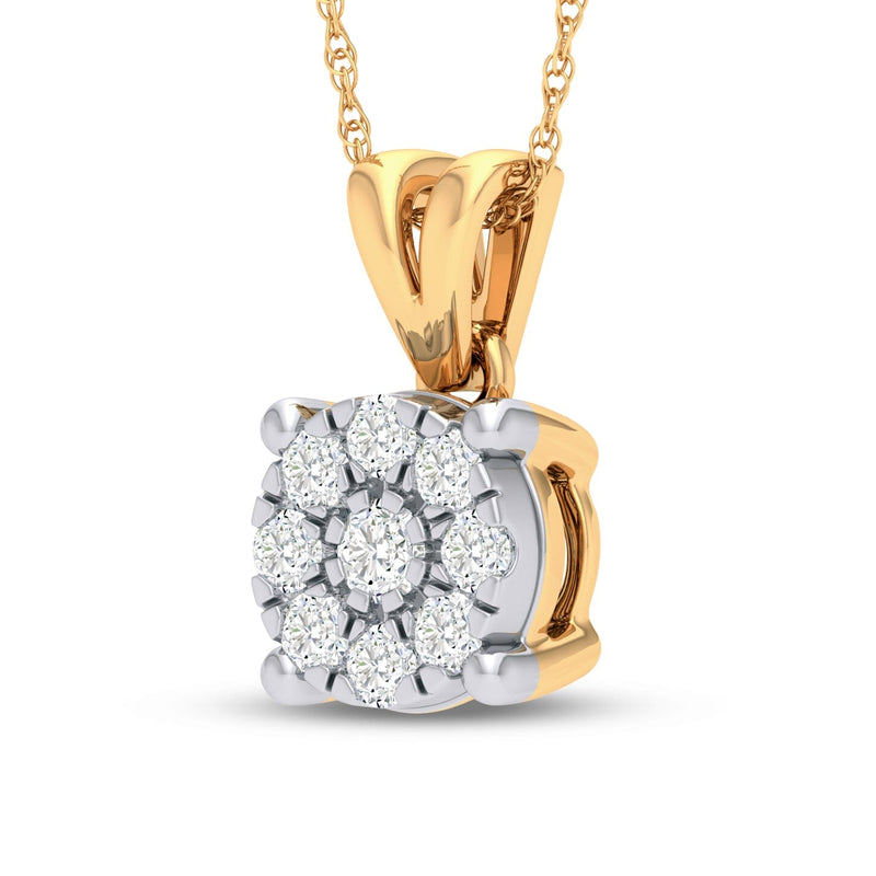 9ct Yellow Gold Diamond Pendant Necklaces Bevilles 