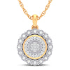 Bezel Halo Bail Necklace with 0.15ct of Diamonds in 9ct Yellow Gold Necklaces Bevilles 