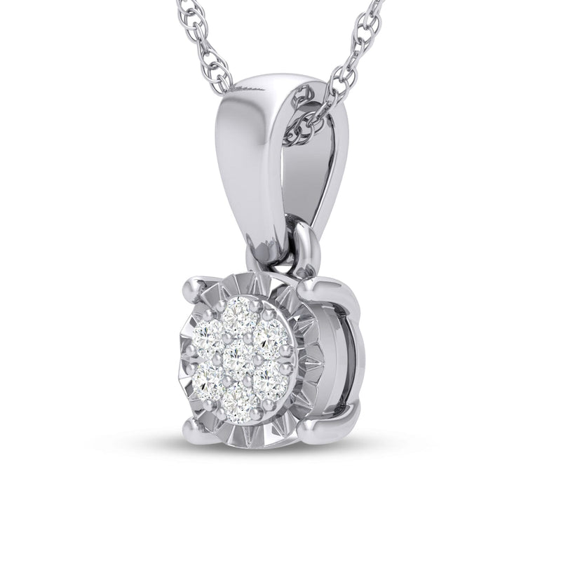 9ct White Gold Diamond Set Miracle Necklace Necklaces Bevilles 