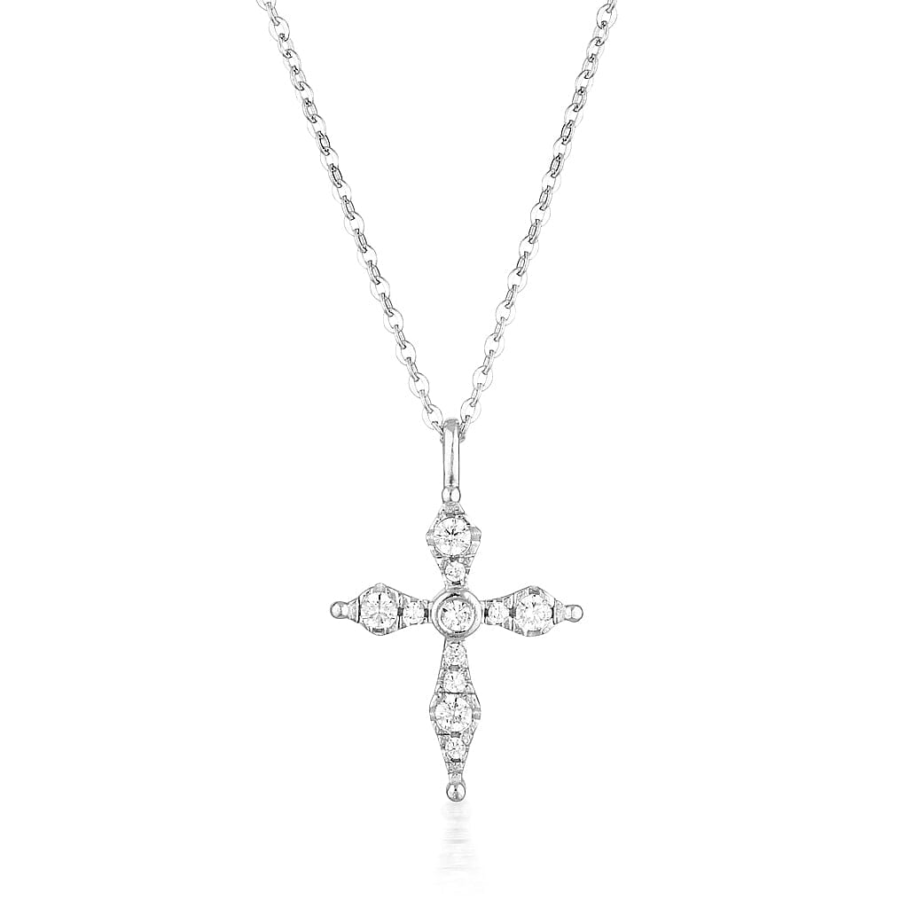 BLESS MINI SILVER CROSS Bevilles Jewellers 