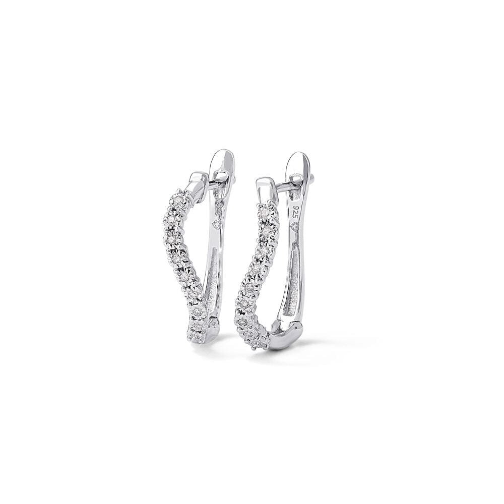 Diamond Miracle Hoop Earrings in Sterling Silver Earrings Bevilles 