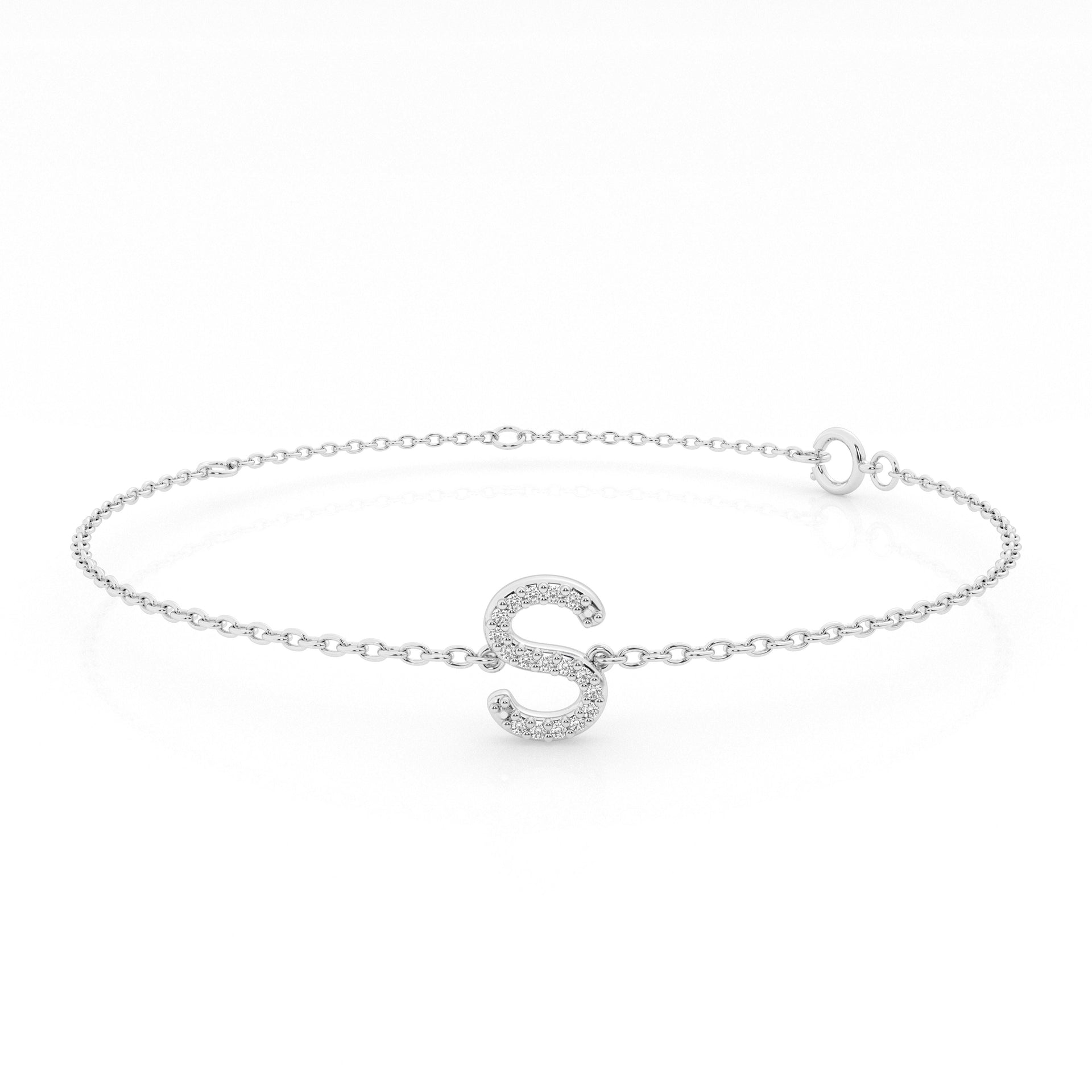 Bevilles Brilliant Claw Initial F Slider Necklace with 0.40tw of Laboratory-Grown Diamonds in Mirage Sterling Silver and Platinum main image 0