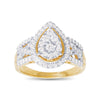 Meera Pear Halo Ring with 1.00ct of Laboratory Grown Diamonds in 9ct Yellow Gold Rings Bevilles 