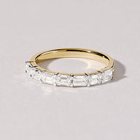 Emerald Cut 5 Stone Ring with 1.00ct of Diamonds in 9ct Yellow Gold Rings Bevilles 