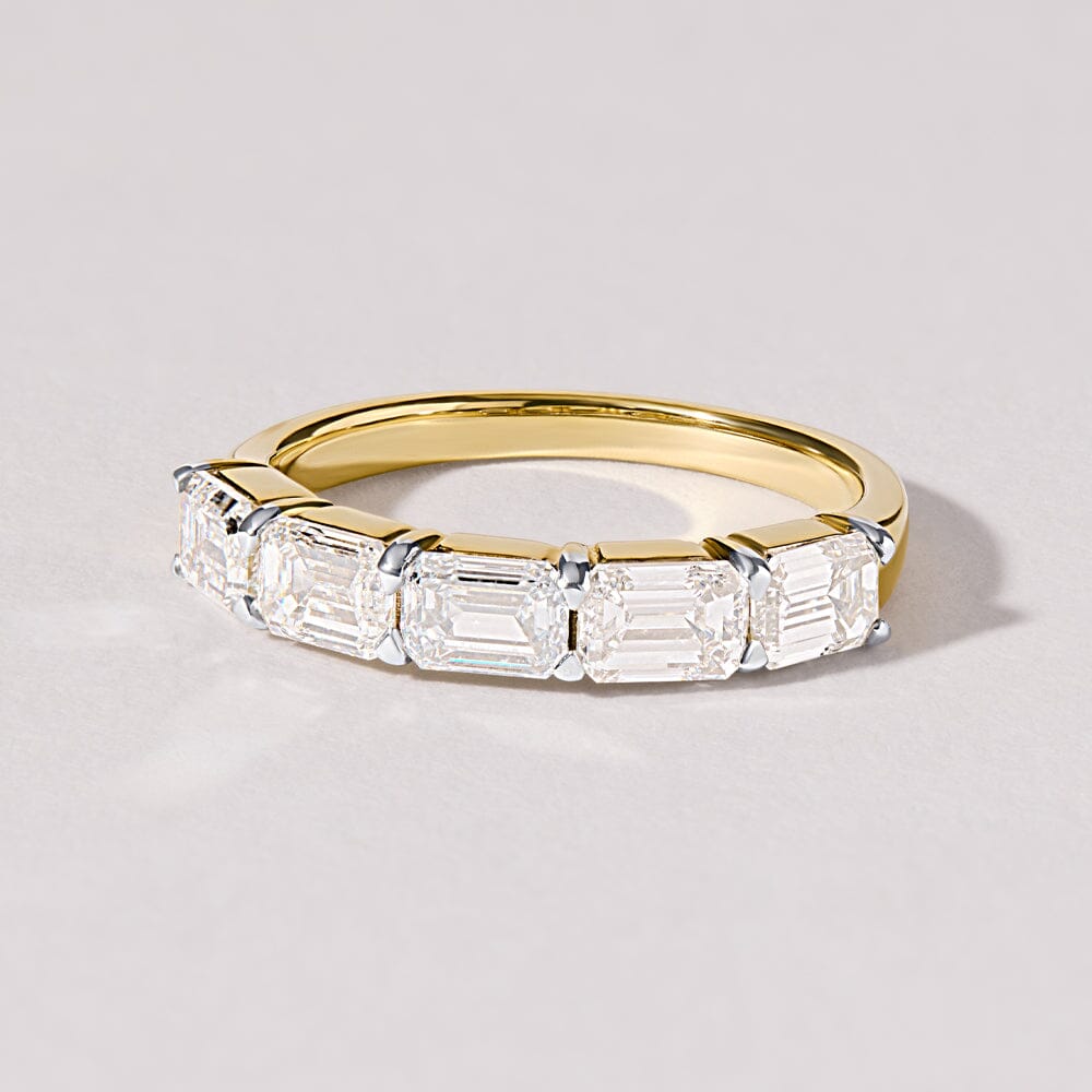 Emerald Cut 5 Stone Ring with 2.00ct of Laboratory Grown Diamonds in 9ct Yellow Gold Rings Bevilles 