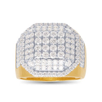 Meera Triple Halo Tablet Ring with 3.00ct of Laboratory Grown Diamonds in 9ct Yellow Gold Rings Bevilles 