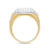 Meera Triple Halo Tablet Ring with 3.00ct of Laboratory Grown Diamonds in 9ct Yellow Gold Rings Bevilles 