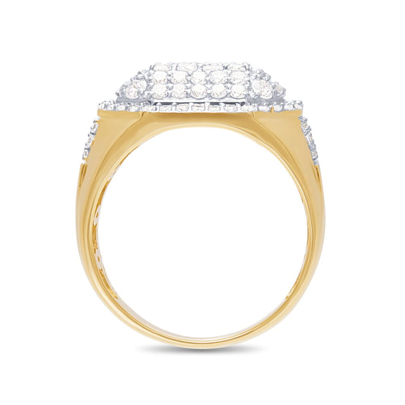 Meera Triple Halo Tablet Ring with 3.00ct of Laboratory Grown Diamonds in 9ct Yellow Gold Rings Bevilles 