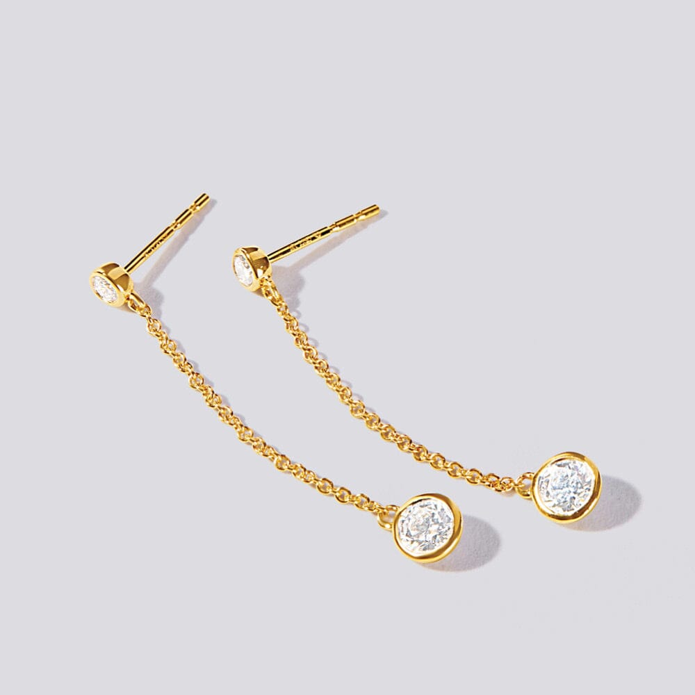 Drop Bezel Stud Earrings with 1/2ct of Laboratory Grown Diamonds in 9ct Yellow Gold Earrings Bevilles Jewellers 