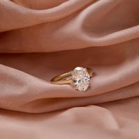 2.50ct Oval Laboratory-Grown Diamond Solitaire Ring in 9kt Yellow Gold and Rhodium Rings Bevilles 