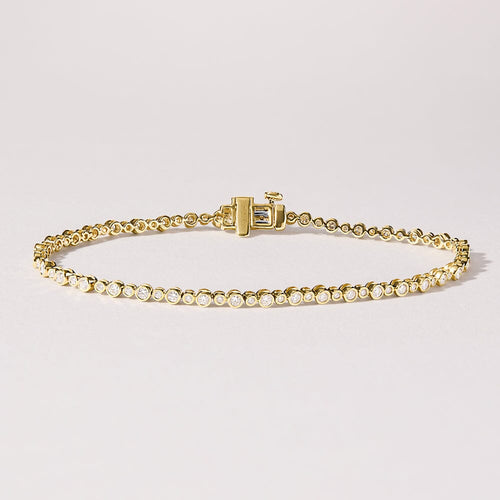 Alternating Bracelet with 1.00ct of Laboratory Grown Diamonds in 9ct Yellow Gold Bracelets Bevilles 