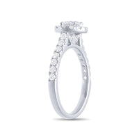 Meera Halo Ring with 1.00ct of Laboratory Grown Diamonds in 9ct White Gold Rings Bevilles 