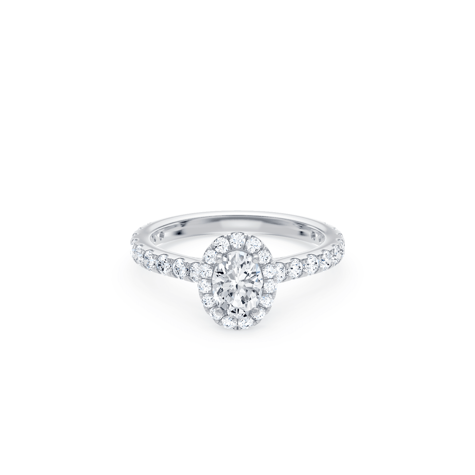 Oval Ring with 1.50ct of Laboratory Grown Diamonds in 9ct White Gold Bevilles 