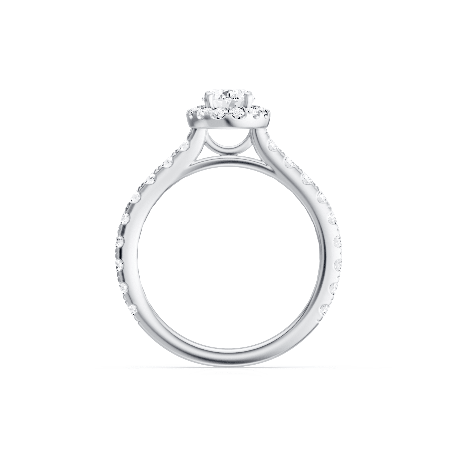 Oval Ring with 1.50ct of Laboratory Grown Diamonds in 9ct White Gold Bevilles 